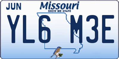 MO license plate YL6M3E