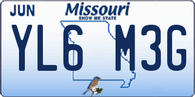 MO license plate YL6M3G