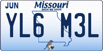MO license plate YL6M3L