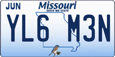MO license plate YL6M3N