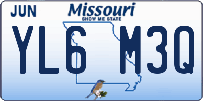 MO license plate YL6M3Q