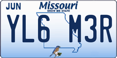 MO license plate YL6M3R