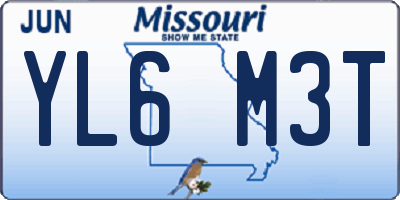 MO license plate YL6M3T