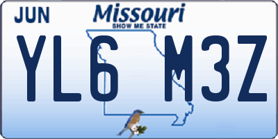 MO license plate YL6M3Z