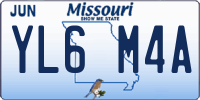 MO license plate YL6M4A
