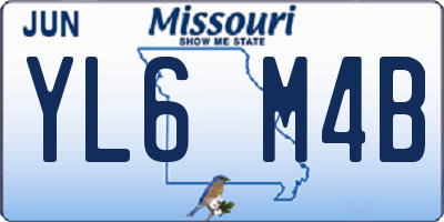 MO license plate YL6M4B