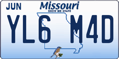 MO license plate YL6M4D