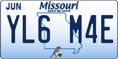 MO license plate YL6M4E