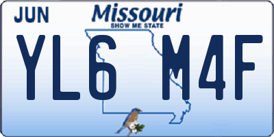 MO license plate YL6M4F