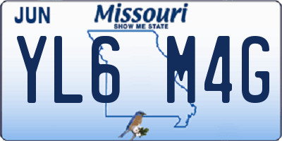 MO license plate YL6M4G
