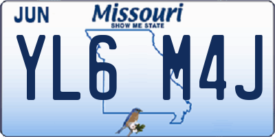 MO license plate YL6M4J