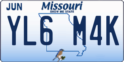 MO license plate YL6M4K