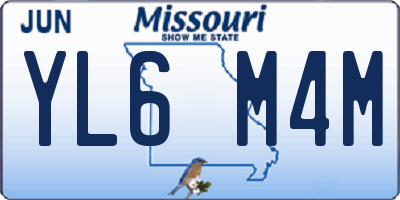 MO license plate YL6M4M