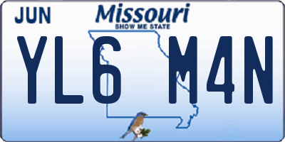 MO license plate YL6M4N