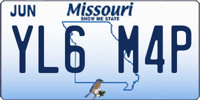 MO license plate YL6M4P