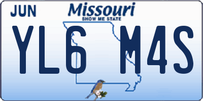MO license plate YL6M4S