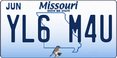 MO license plate YL6M4U