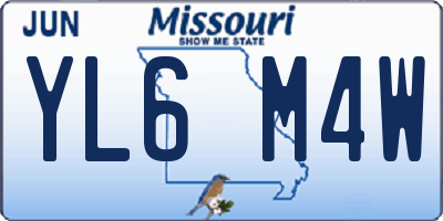 MO license plate YL6M4W