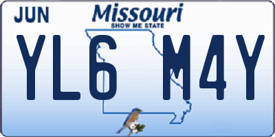 MO license plate YL6M4Y
