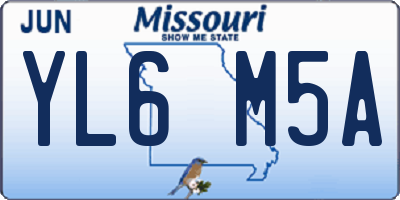MO license plate YL6M5A