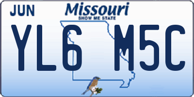 MO license plate YL6M5C