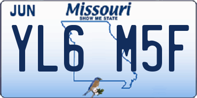 MO license plate YL6M5F