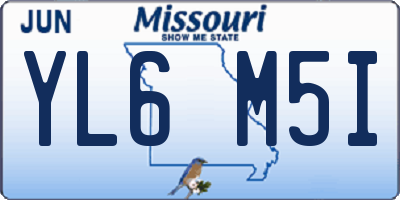 MO license plate YL6M5I