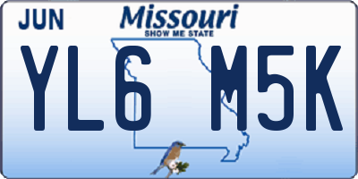 MO license plate YL6M5K