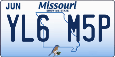 MO license plate YL6M5P