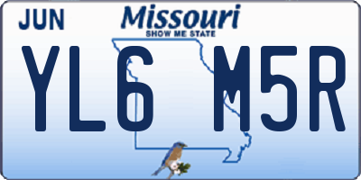 MO license plate YL6M5R