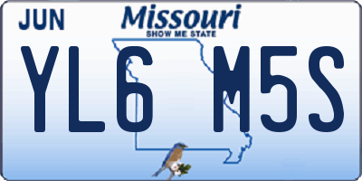 MO license plate YL6M5S