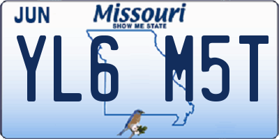 MO license plate YL6M5T