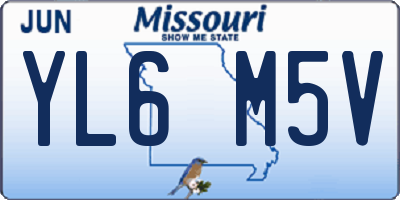 MO license plate YL6M5V