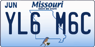 MO license plate YL6M6C