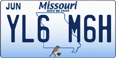 MO license plate YL6M6H