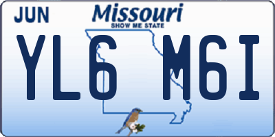 MO license plate YL6M6I
