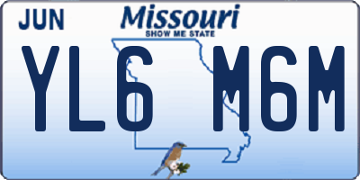 MO license plate YL6M6M