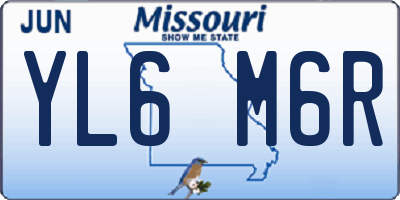 MO license plate YL6M6R