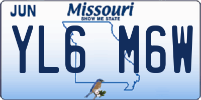 MO license plate YL6M6W
