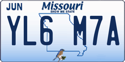 MO license plate YL6M7A