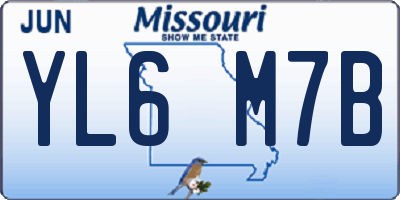MO license plate YL6M7B