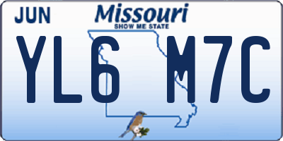 MO license plate YL6M7C