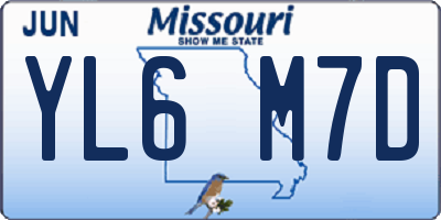 MO license plate YL6M7D