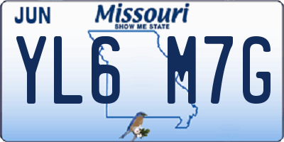 MO license plate YL6M7G