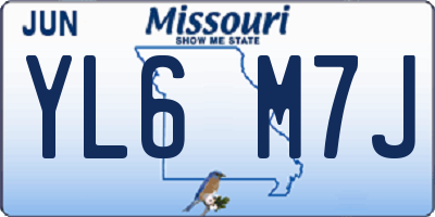 MO license plate YL6M7J