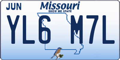 MO license plate YL6M7L