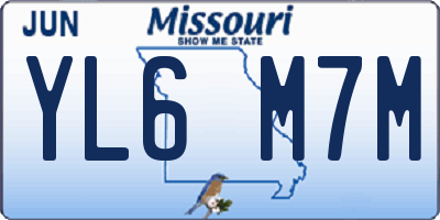 MO license plate YL6M7M