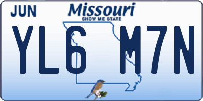 MO license plate YL6M7N