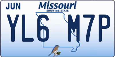 MO license plate YL6M7P