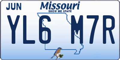 MO license plate YL6M7R